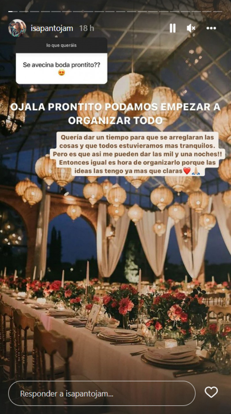 Isa Pantoja confesó en Instagram su deseo de casarse dentro de poco (@isapantojam)