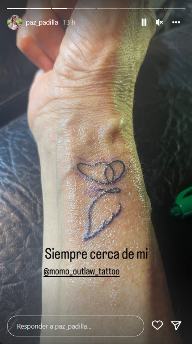 Paz Padilla se hace un tatuaje de una mariposa en honor a su marido, Antonio (@paz_padilla)