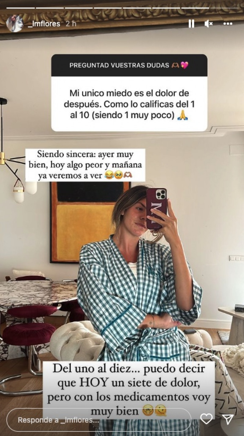 Así lleva el dolor Laura Matamoros tras su operación