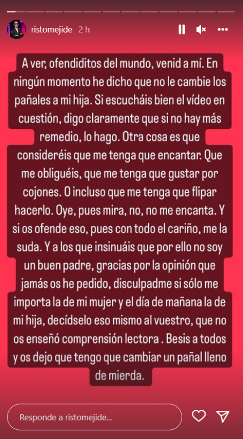 Risto Mejide ha respondido así a la polémica (@ristomejide)