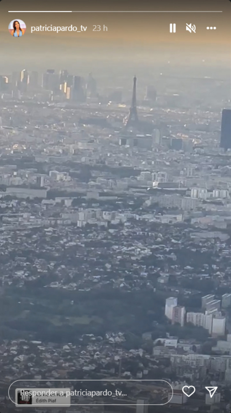 Patricia Pardo comparte una imagen de su aterrizaje en París (@patriciapardo_tv)