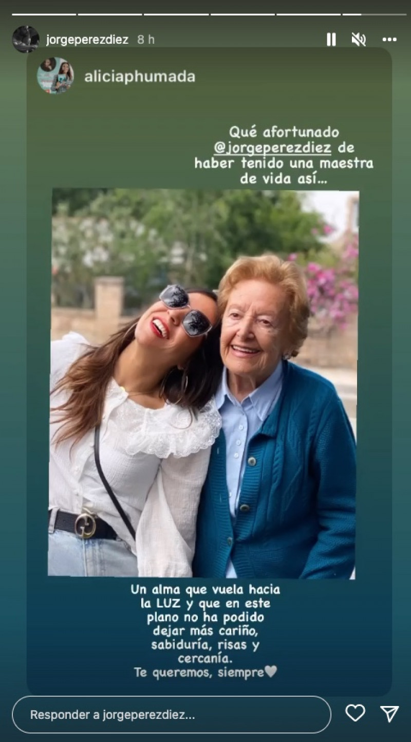 La mujer de Jorge Pérez recuerda a su abuela fallecida
