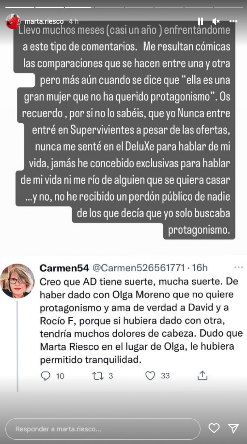 El tweet que ha hecho estallar a Marta Riesco