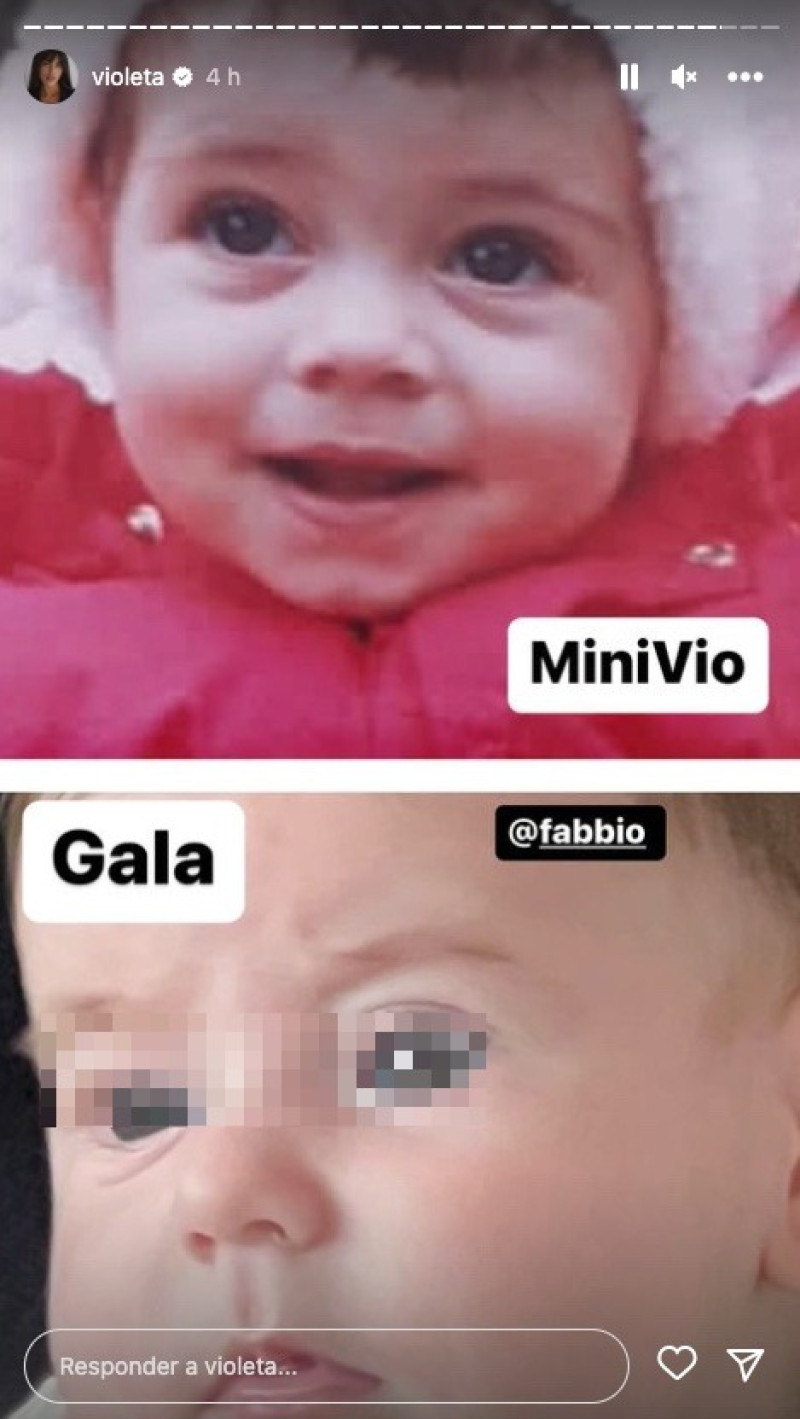 Violeta Magriñán compara una fotografía de su infancia con otra de su hija Gala