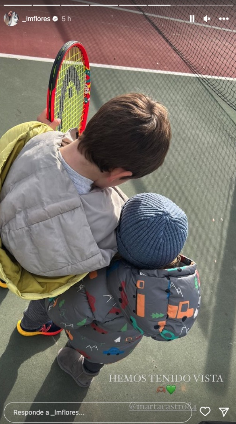 Mati y el hijo de Marta Castro, en el entrenamiento de Tenis de Laura Matamoros