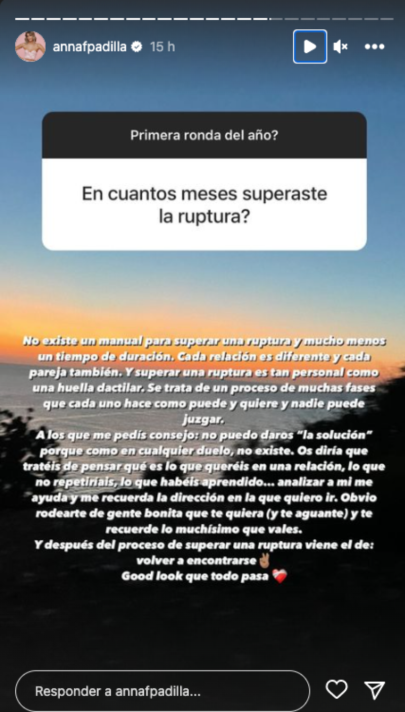 Anna responde a una seguidora sobre su ruptura con Iván.