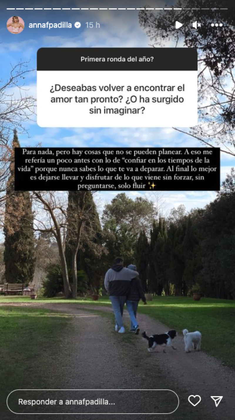 Anna Ferrer responde a una pregunta sobre su nuevo novio en stories.