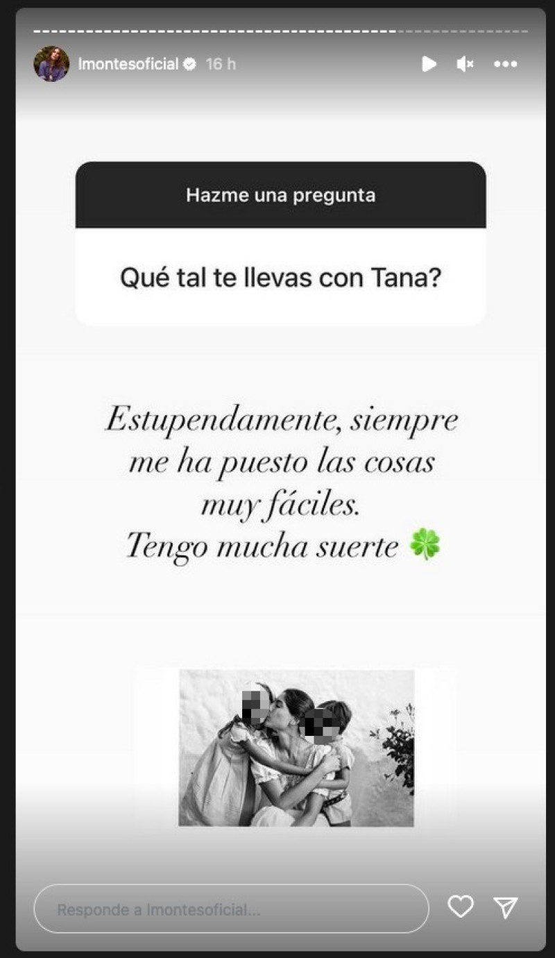Lourdes Montes desvela en Instagram cómo se lleva con Tana Rivera.