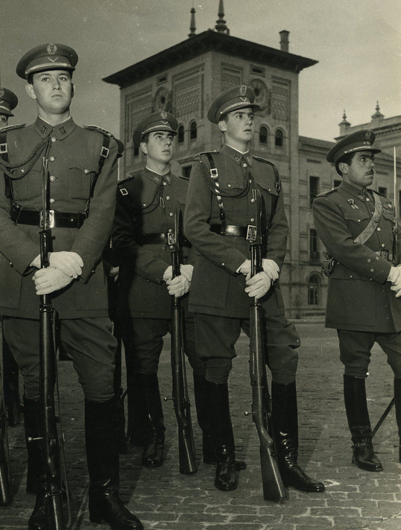 Juan Carlos en la academia militar