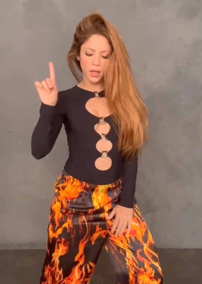 Shakira en una imagen de redes cantando