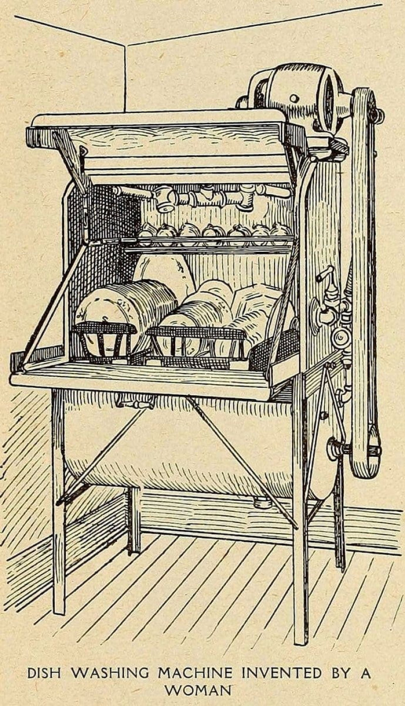 El invento de Josephine buscó la manera de hacer más seguro y sano el trabajo de fregar platos.