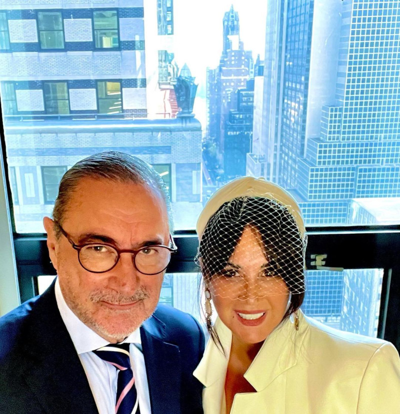 Carlos Herrera y Pepa Gea, el día de su boda en Nueva York.