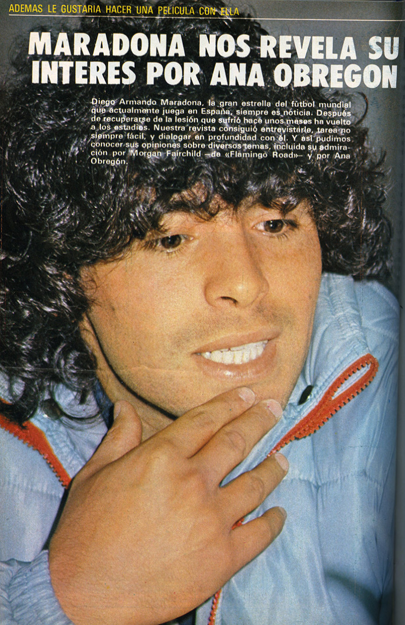 Maradona en un artículo de una revista
