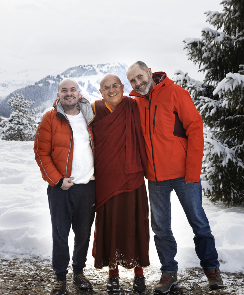 De izquierda a derecha, Alexandre Jollien Matthieu Ricard y Christophe André, tres grandes amigos.