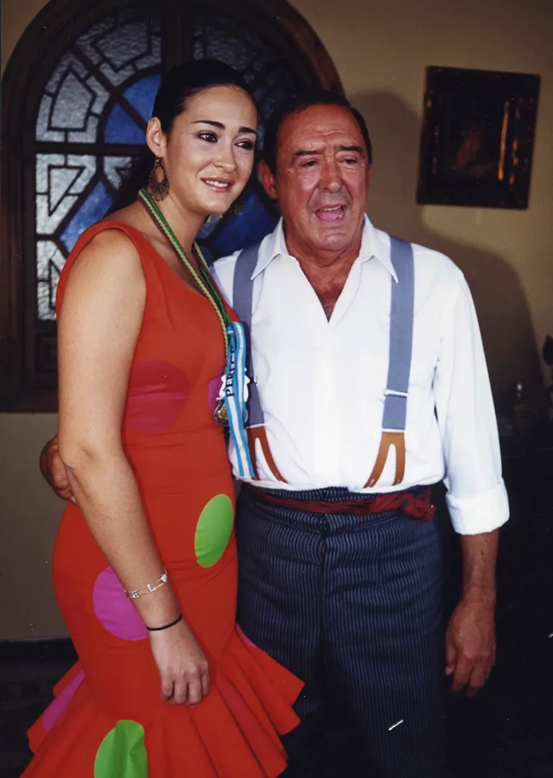 Vicky Martín Berrocal con su padre