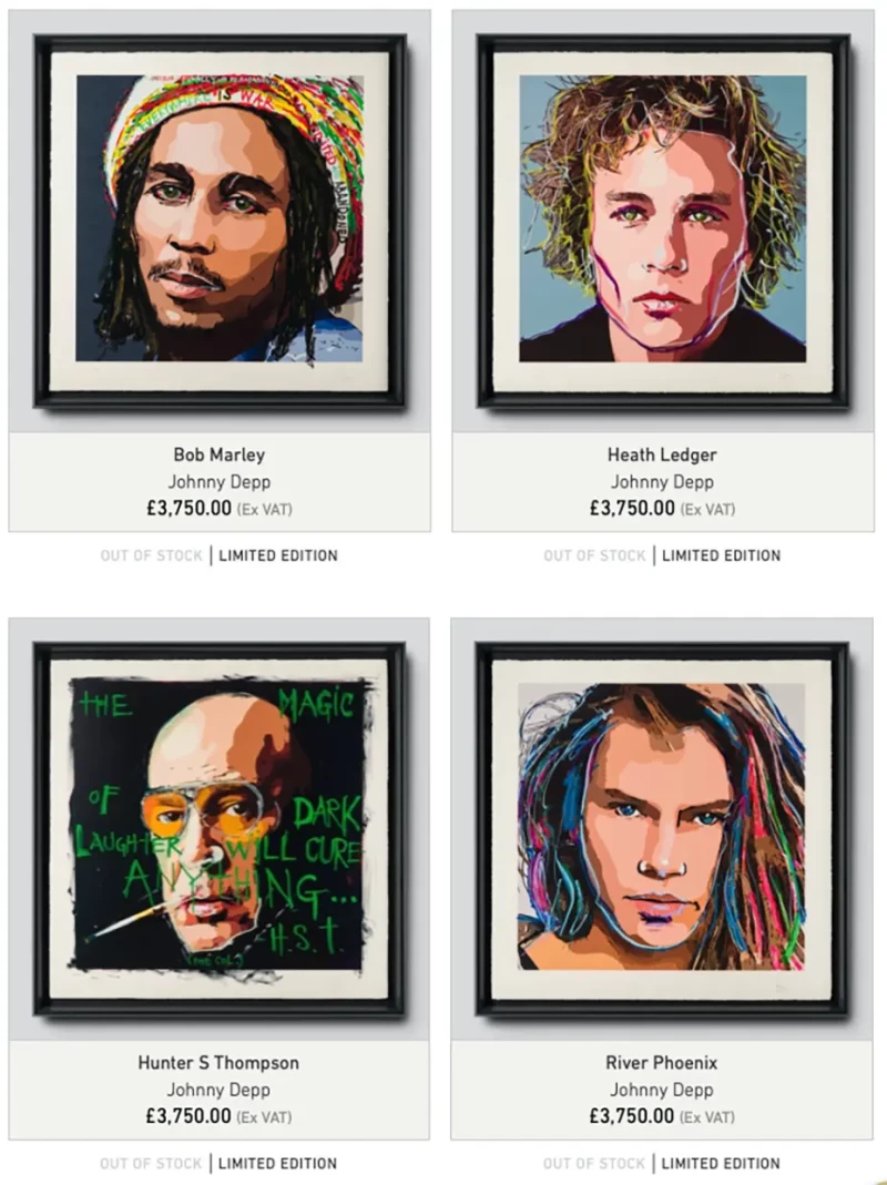 Retratos pintados por Johnny Depp.