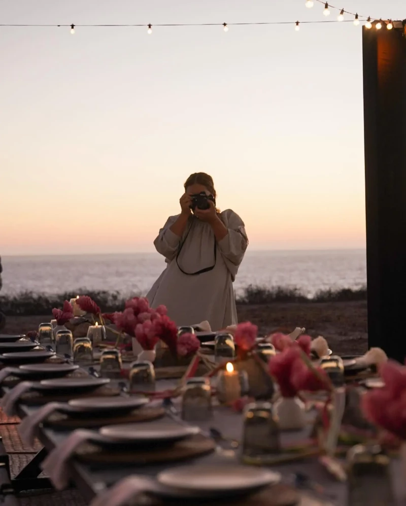 Una cena en la playa.