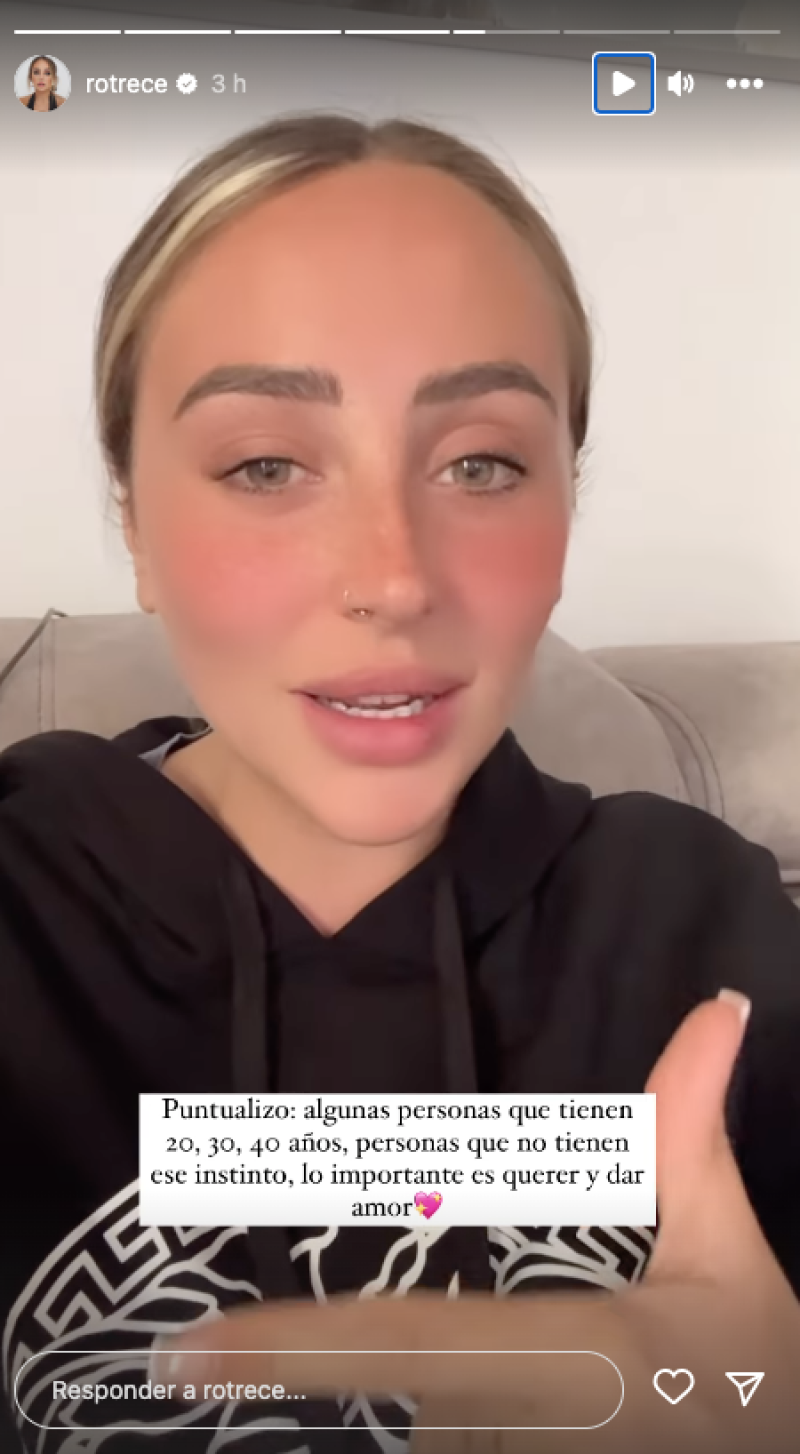 Rocío Flores en una imagen de redes hablando sobre la bebé de Ana Obregón