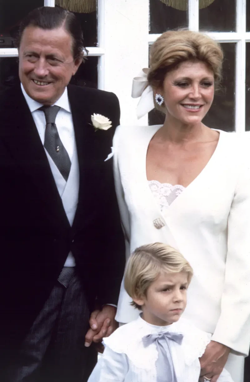 Tita Cervera en su boda con el Barón Thyssen