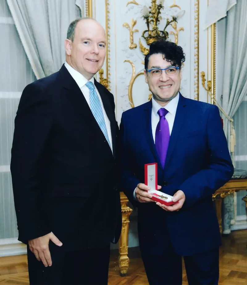 Alberto de Mónaco junto a Manel Dalgó.