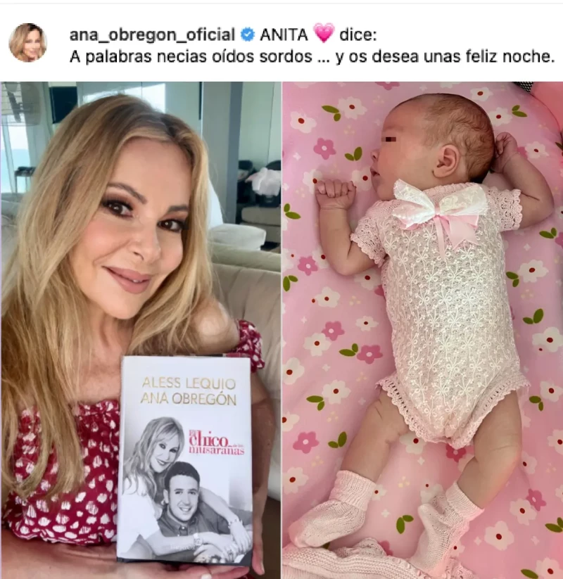 Ana Obregón con su libro y con su nieta.