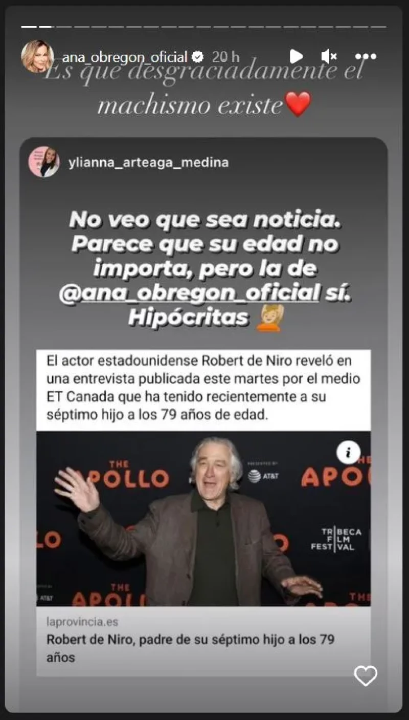 Ana Obregón reacciona a la paternidad de Robert De Niro a los 79 años.