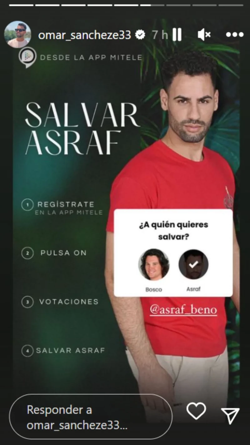 Omar Sánchez también ha demostrado su apoyo a Asraf Beno (Instagram)