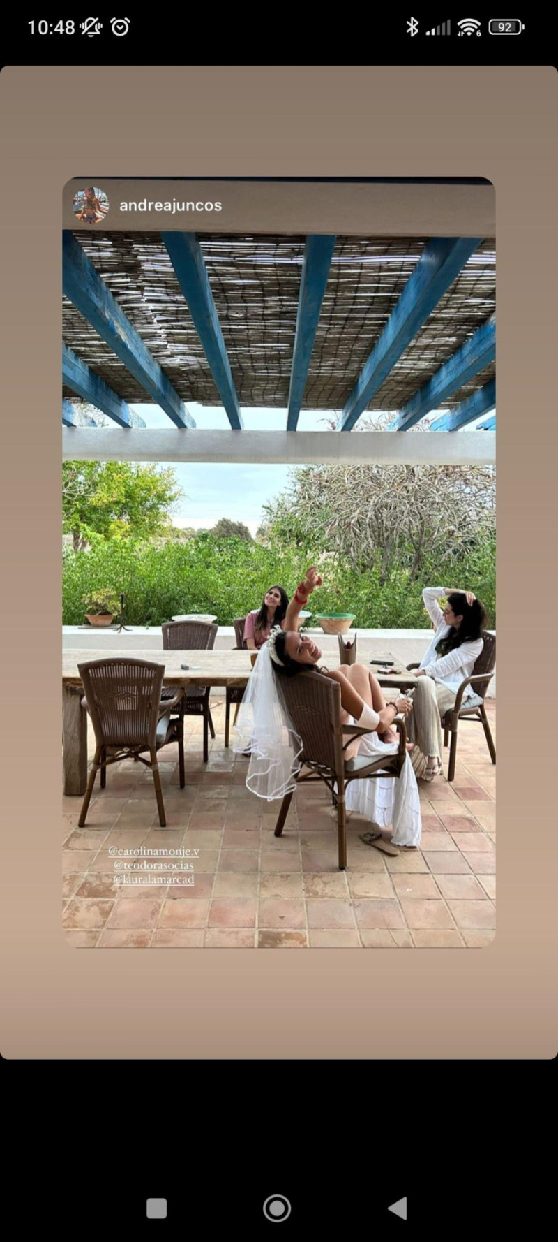 Carolina Monje comparte en stories su despedida de soltera.