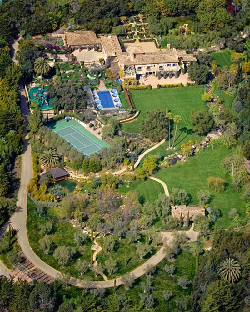 Vista aérea de la mansión de Harry y Meghan en Montecito.