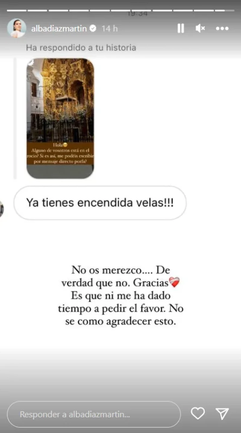 Alba Díaz ha recibido el apoyo de sus seguidores en redes (Instagram)