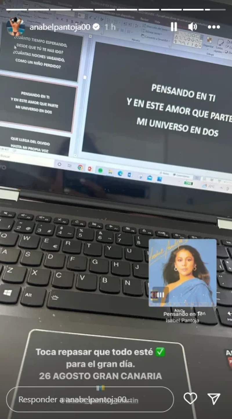 Anabel Pantoja ha compartido un vídeo mostrando cómo se prepara para ayudar a su tía Isabel (Instagram)