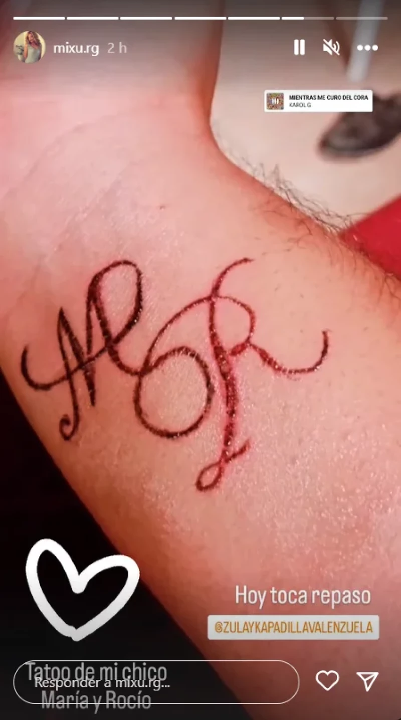 El tatuaje de José Fernando en honor a su pareja, Michu, y a su hija, María del Rocío (Instagram)