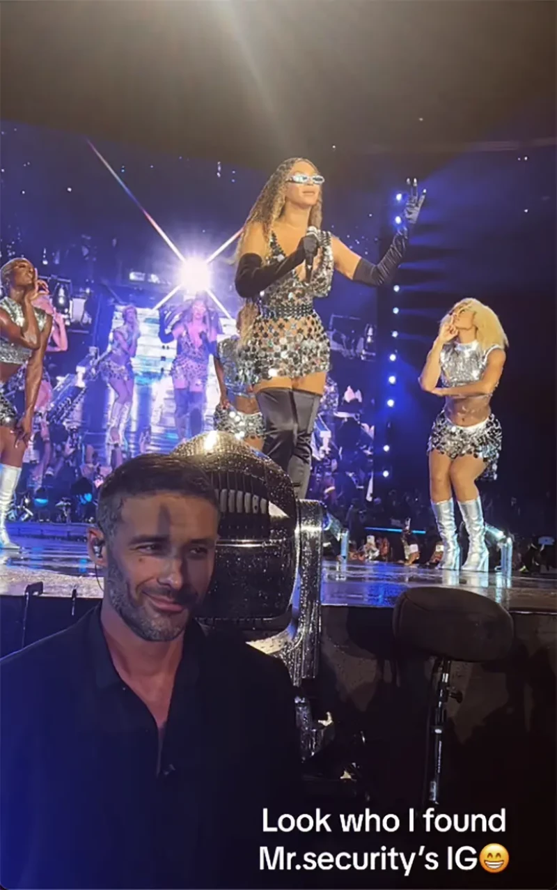 El guardaespaldas de Beyoncé durante un concierto.