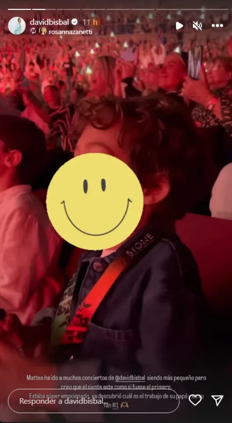 Matteo, el hijo de David Bisbal, disfruta del show (Instagram)