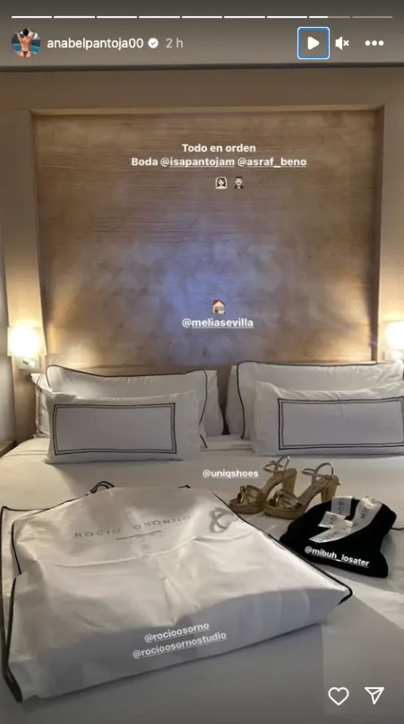 Anabel Pantoja comparte un story de su look para la boda de Isa P