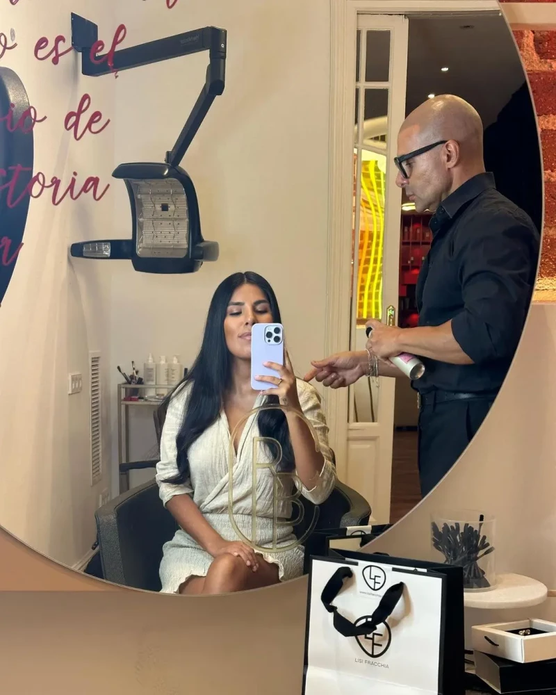 Isa Pantoja en la prueba de maquillaje y peinado de su boda