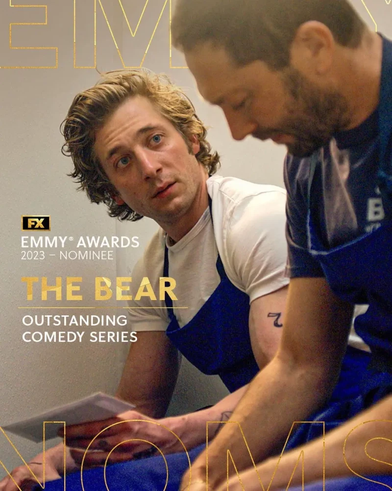 Cartel de nominación de 'The bear' a los globos de oro