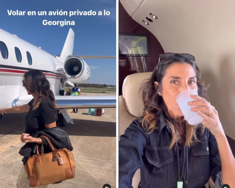 Paz Padilla mostró en redes el jet privado en el que viajó.