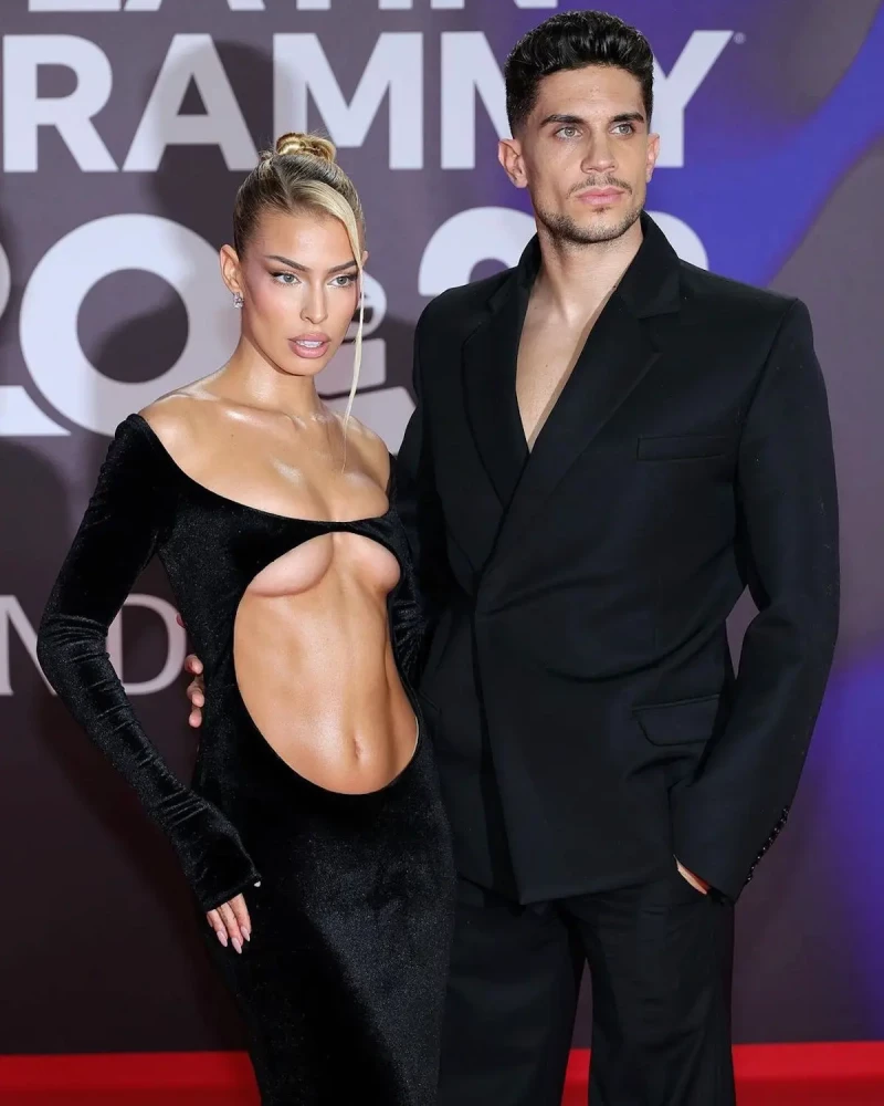 Look de Jessica Goicoechea y Marc Bartra en los Grammy Latinos 2023.