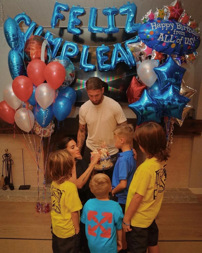 La pareja, en el 8º cumpleaños de su hijo Marco.