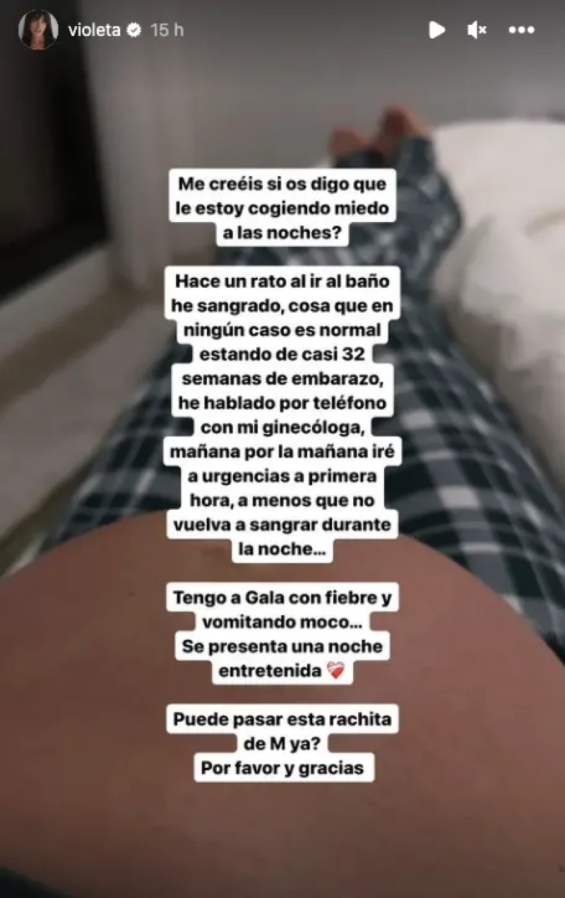 violeta mangriñan preocupada octavo mes embarazo 2