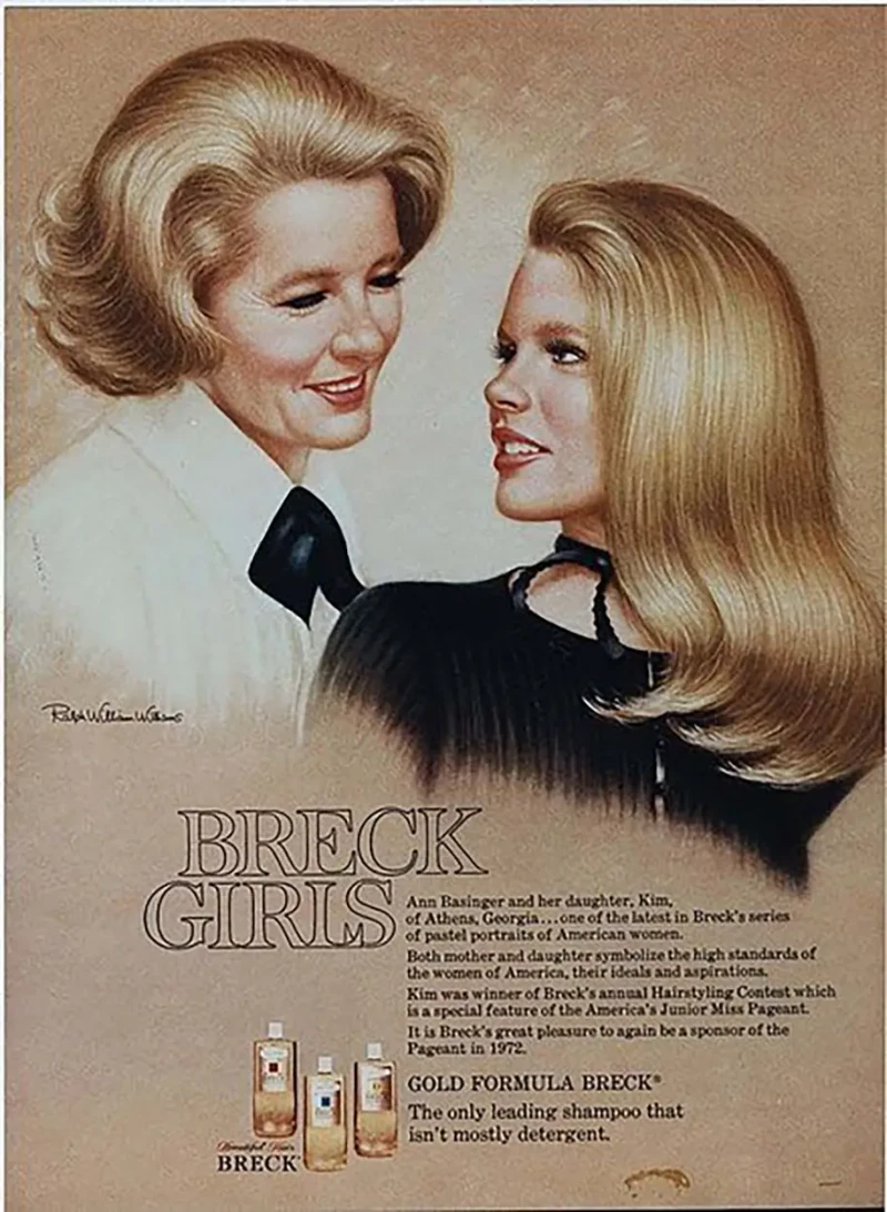 Kim Basinger en un anuncio de cosmética con su madre, Ann Cordell, que fue también actriz.