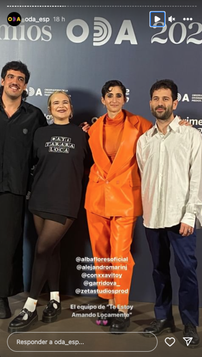 Alba Flores en la ceremonia de los premios Oda.