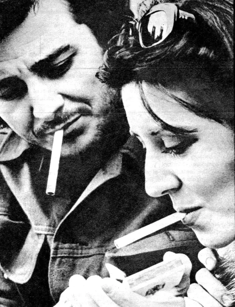 Concha Velasco fumando con Juan Diego.