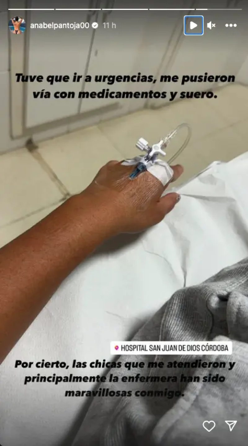 Anabel Pantoja sube un story en el hospital