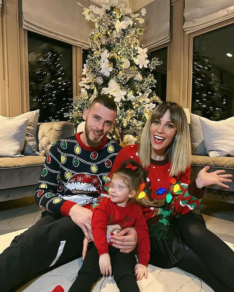 Edurne en Navidad con su marido David DeGea y su hija en común, Yanay.