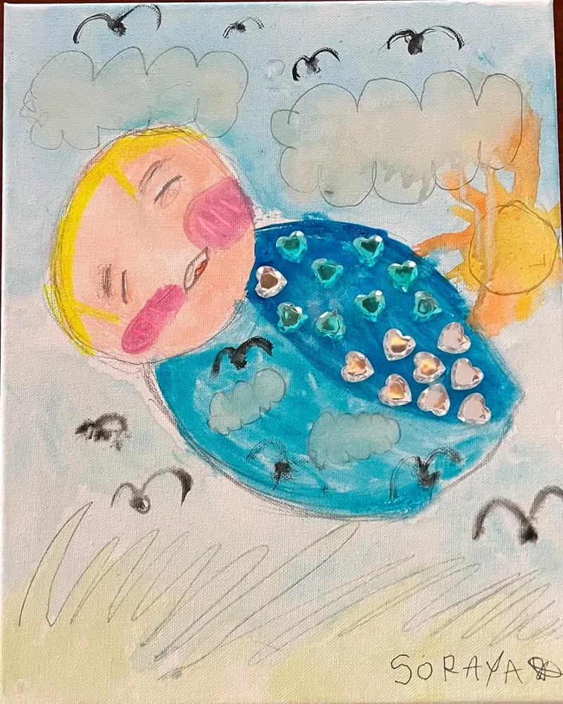 El dibujo realizado por la primogénita de Soraya Arnelas en el que plasmó sus sentimientos sobre la pérdida de su futuro hermanito.