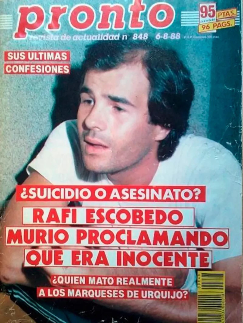 Portada de la Revista Pronto tras el supuesto suicidio de Rafi Escobedo.