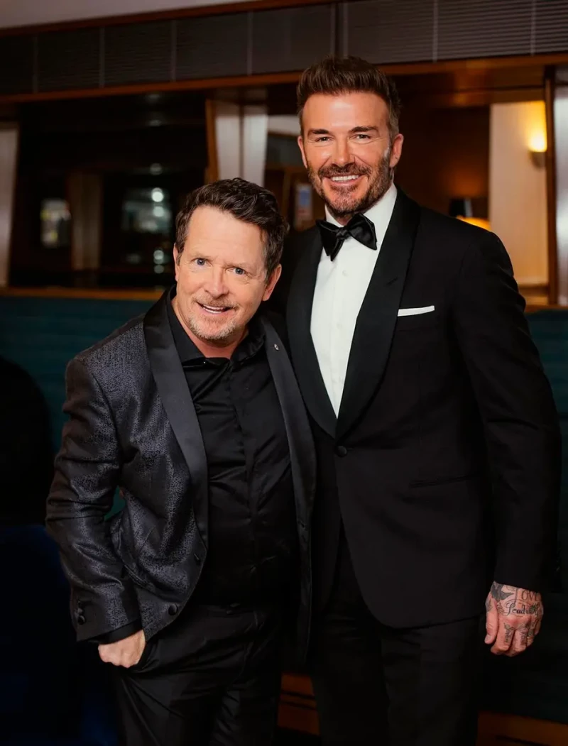 Michael J. Fox con David Beckham.