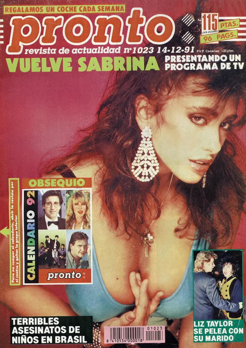 Sabrina en la portada de la revista Pronto.